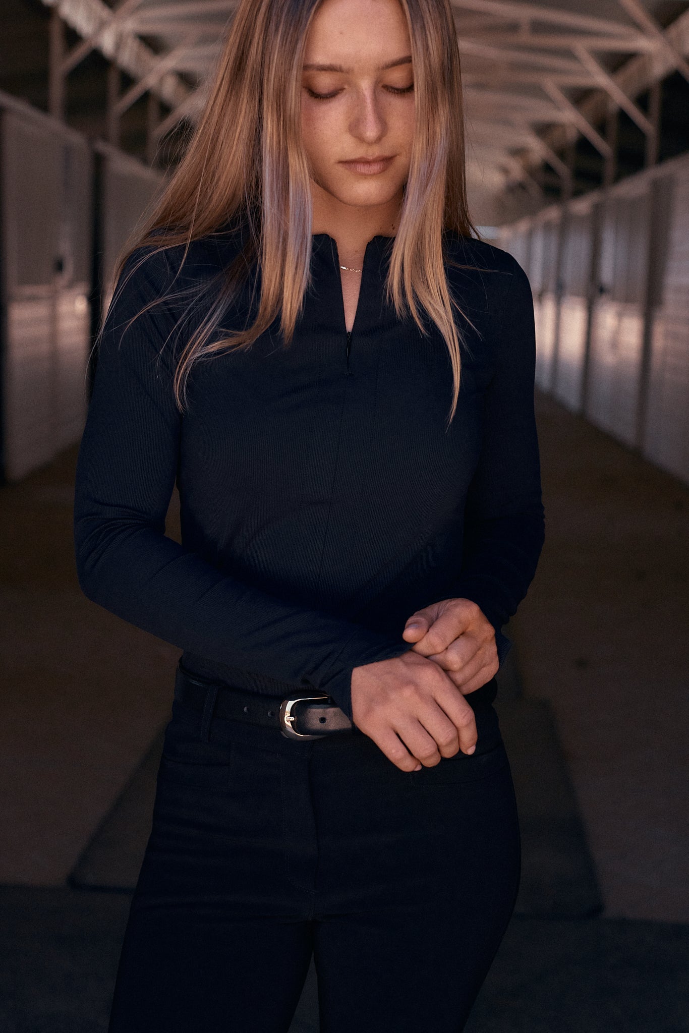 Solid Citizen Equestrian 'Carol' | Performance Crewneck Riding Top | Jet Rib - Equiluxe Tack