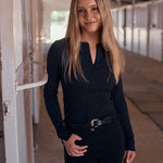 Solid Citizen Equestrian 'Carol' | Performance Crewneck Riding Top | Jet Rib - Equiluxe Tack