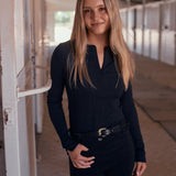 Solid Citizen Equestrian 'Carol' | Performance Crewneck Riding Top | Jet Rib - Equiluxe Tack