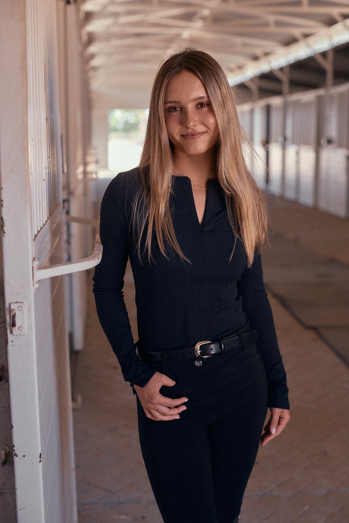 Solid Citizen Equestrian 'Carol' | Performance Crewneck Riding Top | Jet Rib - Equiluxe Tack