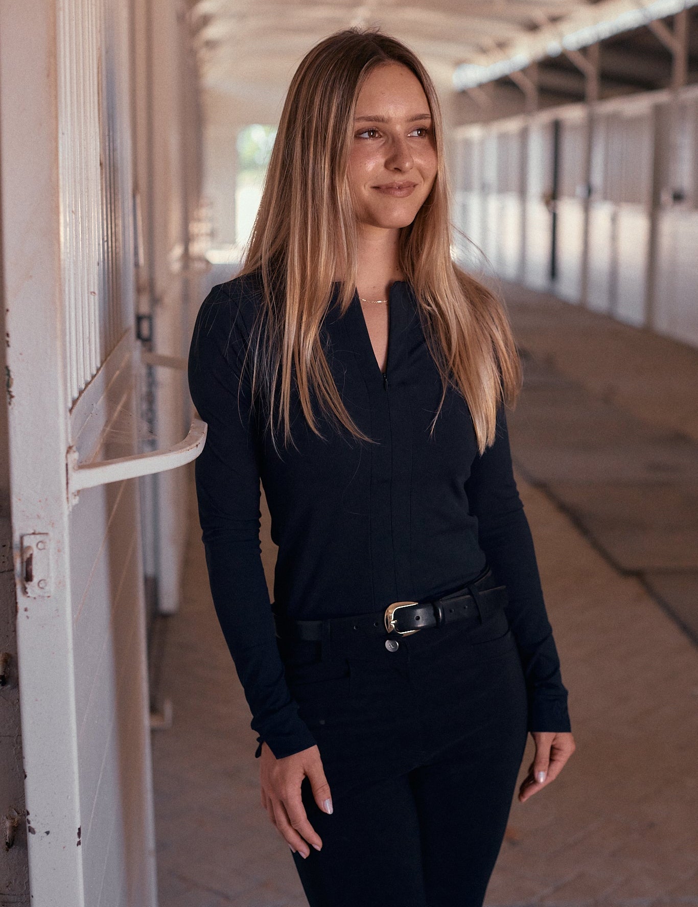 Solid Citizen Equestrian 'Carol' | Performance Crewneck Riding Top | Jet Rib - Equiluxe Tack