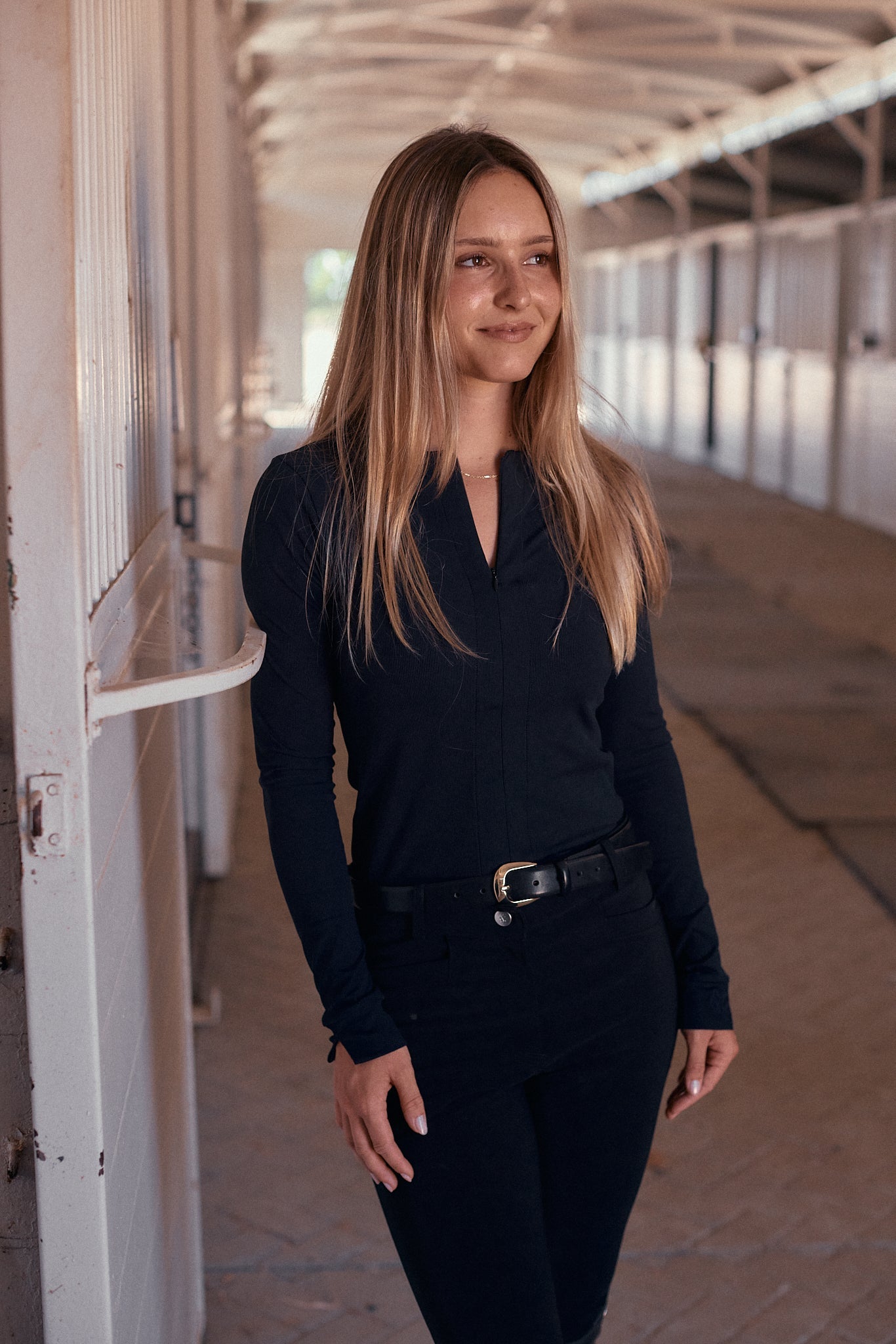 Solid Citizen Equestrian 'Carol' | Performance Crewneck Riding Top | Jet Rib - Equiluxe Tack
