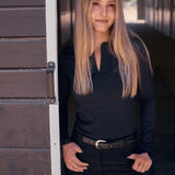 Solid Citizen Equestrian 'Carol' | Performance Crewneck Riding Top | Jet Rib - Equiluxe Tack