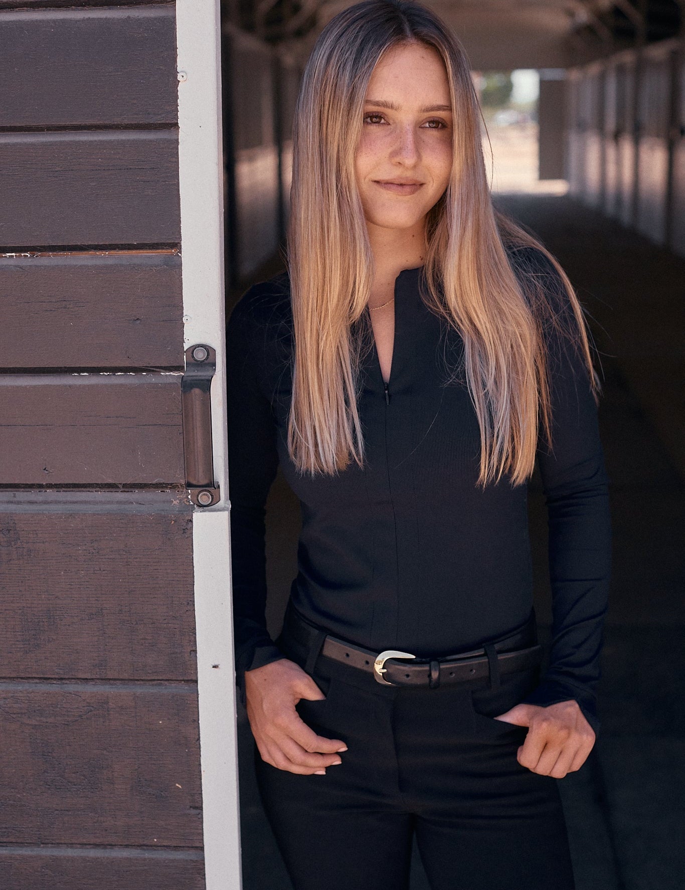 Solid Citizen Equestrian 'Carol' | Performance Crewneck Riding Top | Jet Rib - Equiluxe Tack