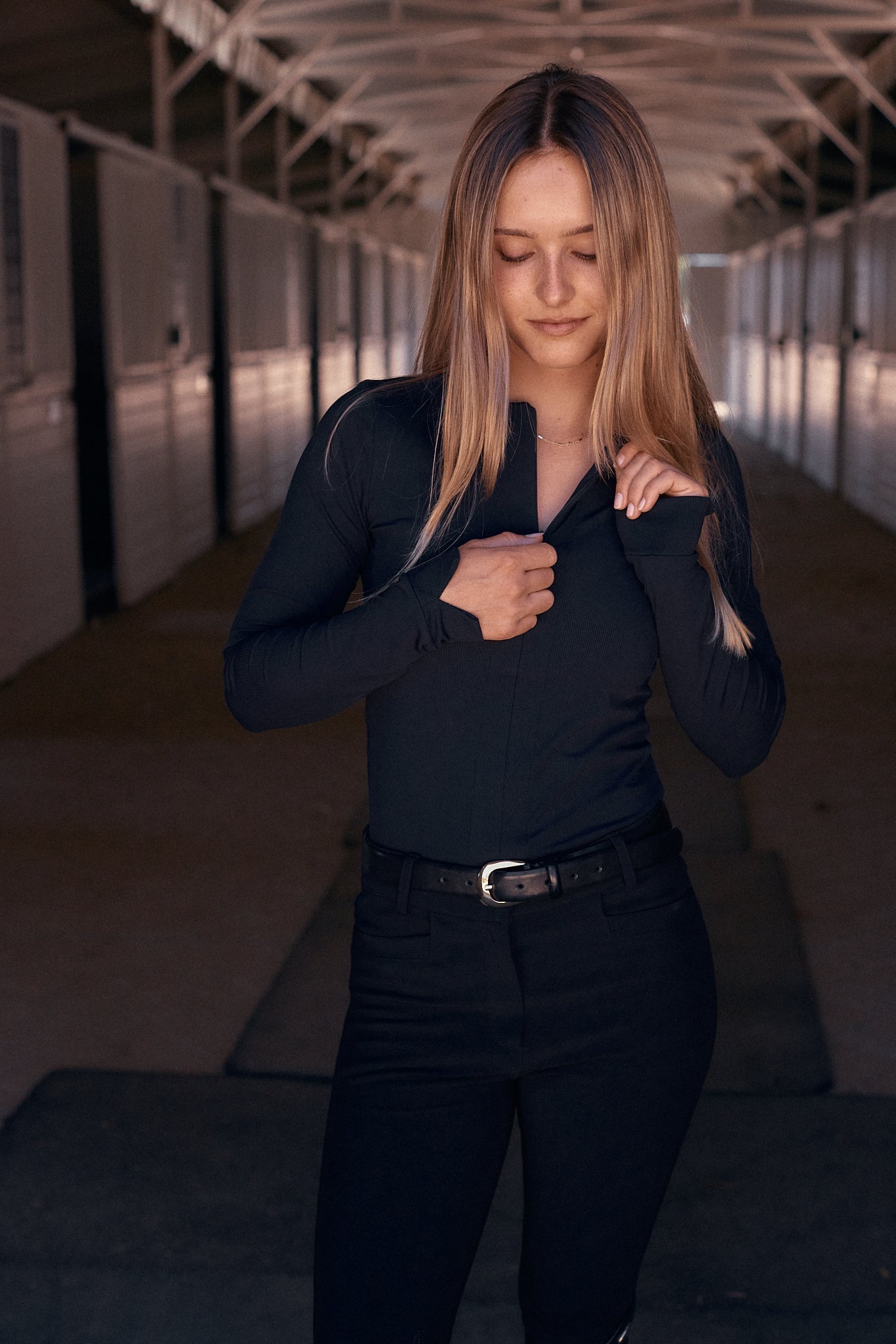 Solid Citizen Equestrian 'Carol' | Performance Crewneck Riding Top | Jet Rib - Equiluxe Tack