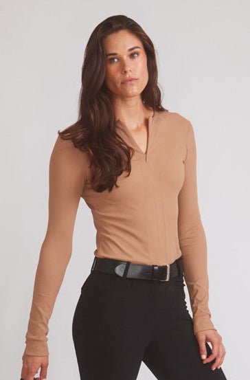 Solid Citizen Equestrian 'Carol' | Performance Crewneck Riding Top | Leather Rib - Equiluxe Tack