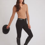 Solid Citizen Equestrian 'Carol' | Performance Crewneck Riding Top | Leather Rib - Equiluxe Tack