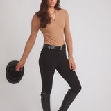 Solid Citizen Equestrian 'Carol' | Performance Crewneck Riding Top | Leather Rib - Equiluxe Tack