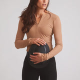 Solid Citizen Equestrian 'Carol' | Performance Crewneck Riding Top | Leather Rib - Equiluxe Tack