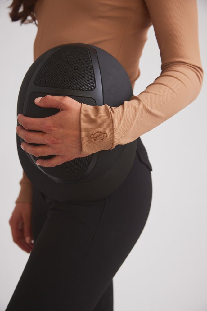 Solid Citizen Equestrian 'Carol' | Performance Crewneck Riding Top | Leather Rib - Equiluxe Tack