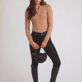Solid Citizen Equestrian 'Carol' | Performance Crewneck Riding Top | Leather Rib - Equiluxe Tack