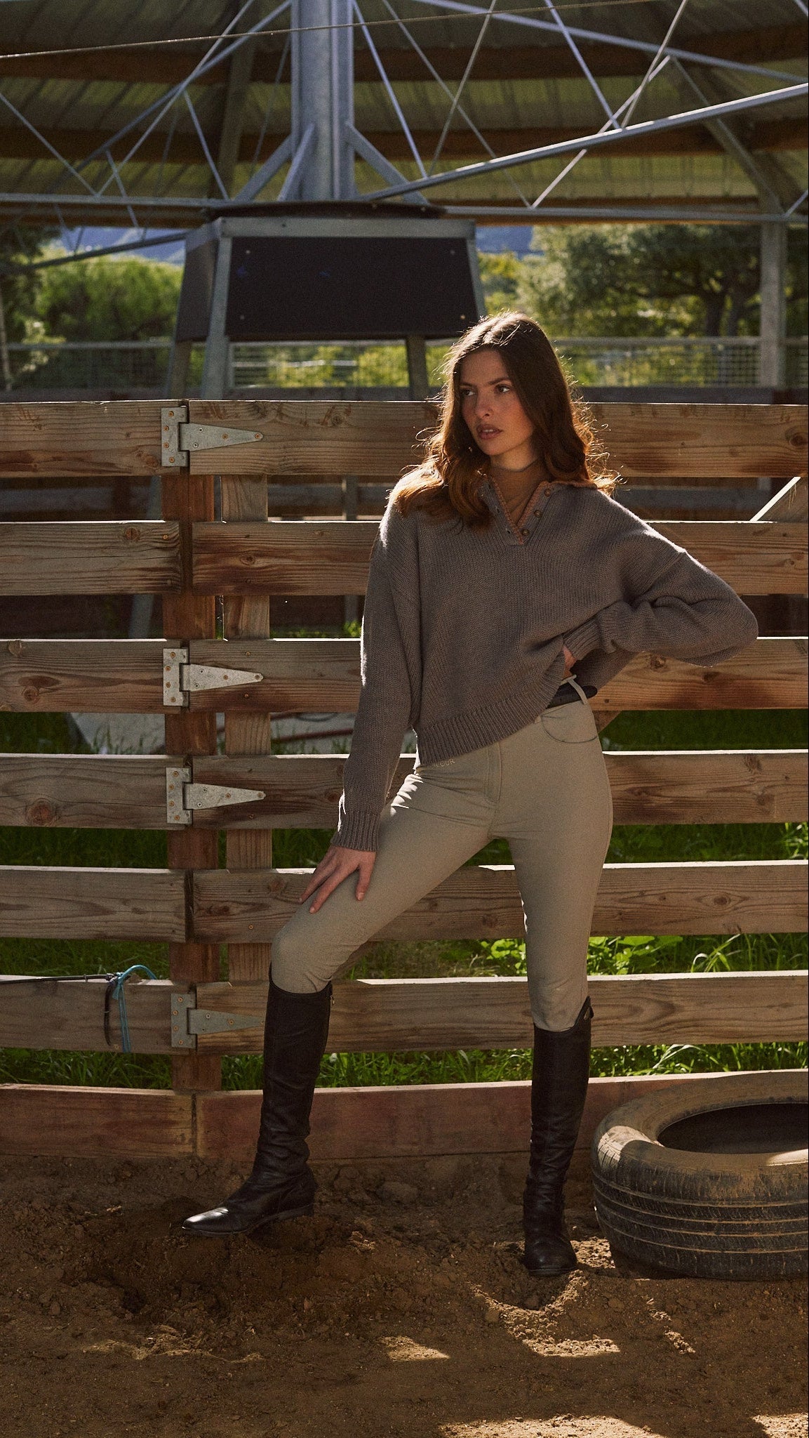 Solid Citizen Equestrian 'Chloe' | Cotton Whipstitch | Slight Crop | Sweater | Flax and Honey - Equiluxe Tack