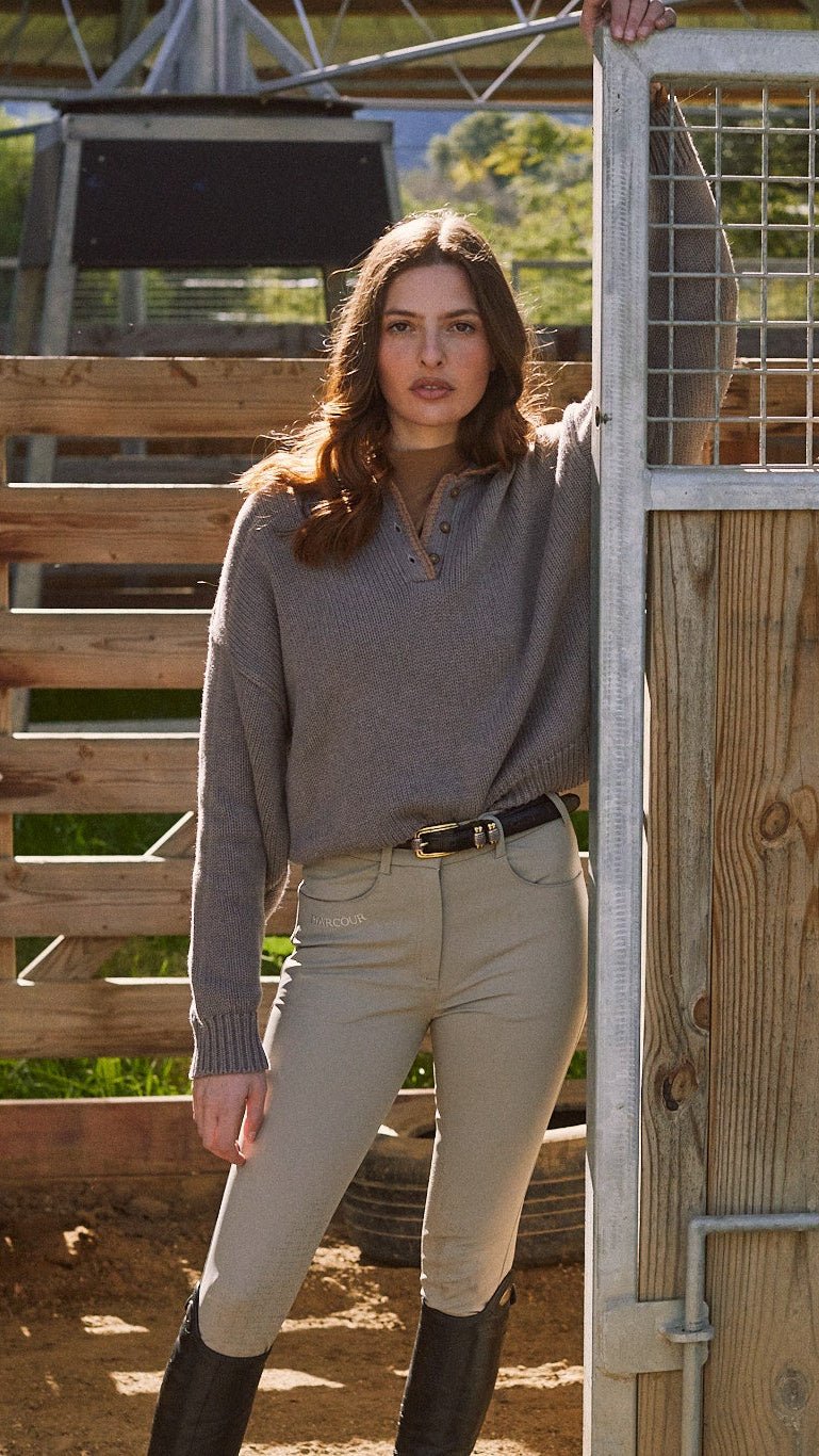 Solid Citizen Equestrian 'Chloe' | Cotton Whipstitch | Slight Crop | Sweater | Flax and Honey - Equiluxe Tack