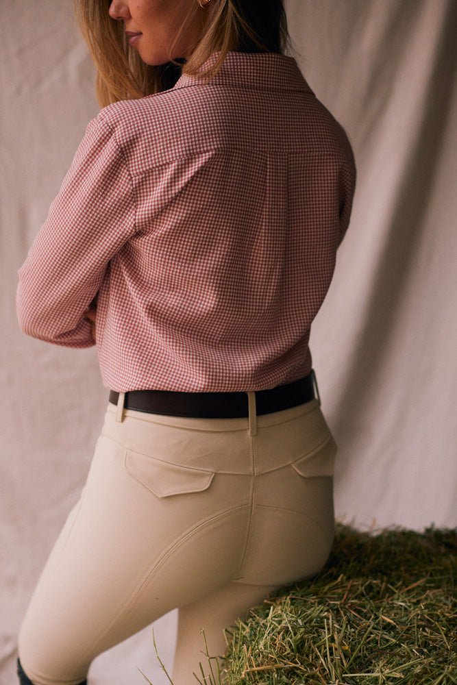 Solid Citizen Equestrian 'Jessica II' | Gingham Equestrian Button-Down Shirt | Cinnamon - Equiluxe Tack