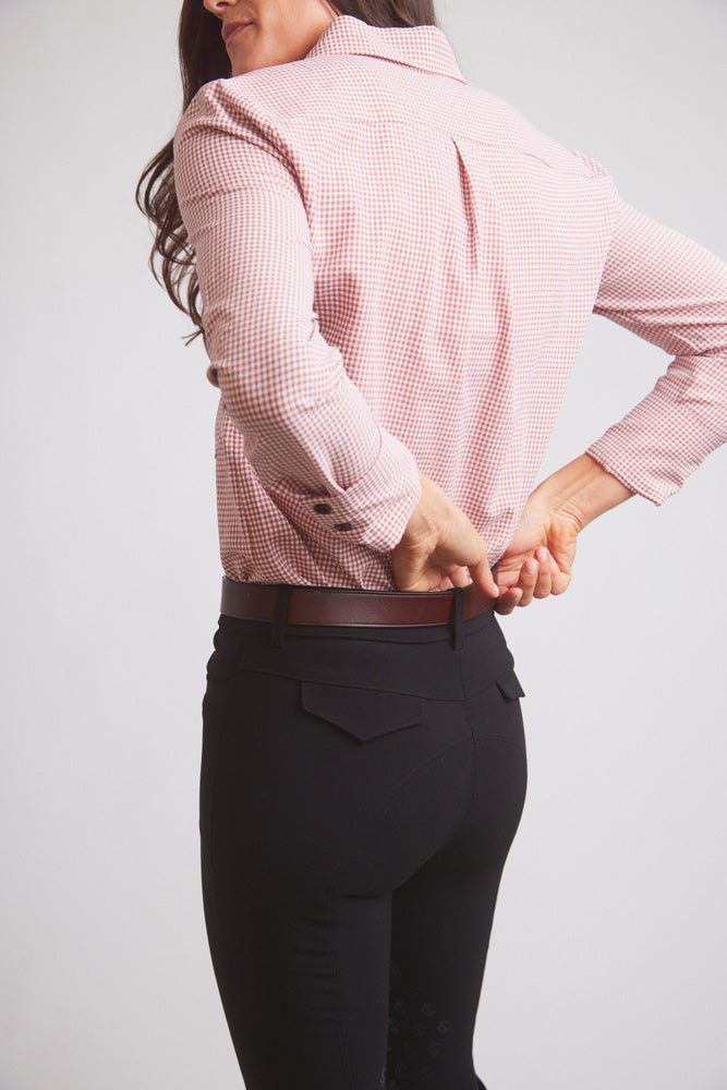 Solid Citizen Equestrian 'Jessica II' | Gingham Equestrian Button-Down Shirt | Cinnamon - Equiluxe Tack