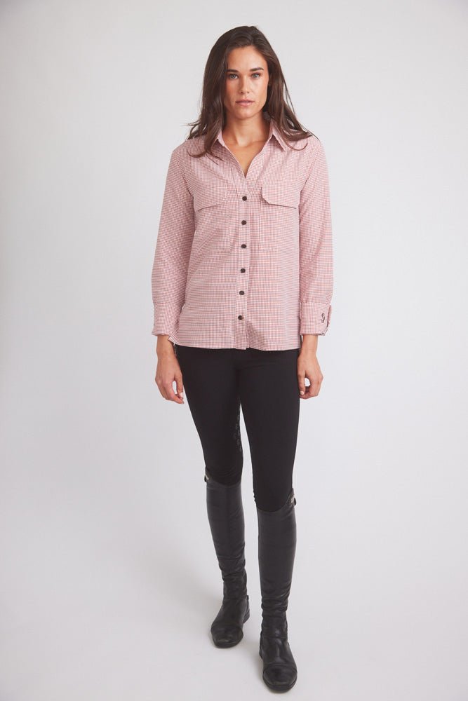 Solid Citizen Equestrian 'Jessica II' | Gingham Equestrian Button-Down Shirt | Cinnamon - Equiluxe Tack