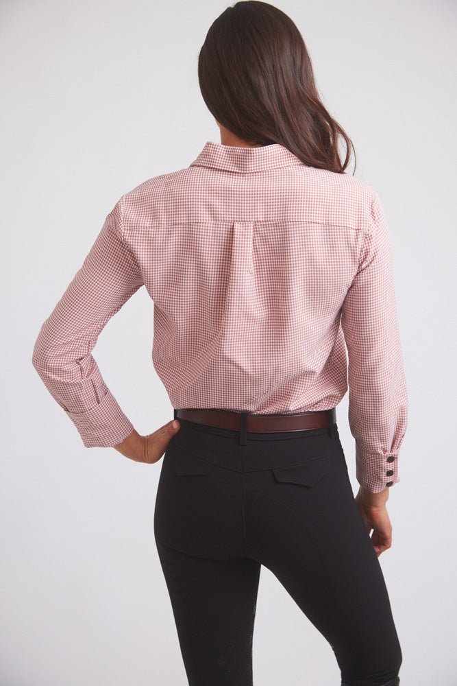 Solid Citizen Equestrian 'Jessica II' | Gingham Equestrian Button-Down Shirt | Cinnamon - Equiluxe Tack