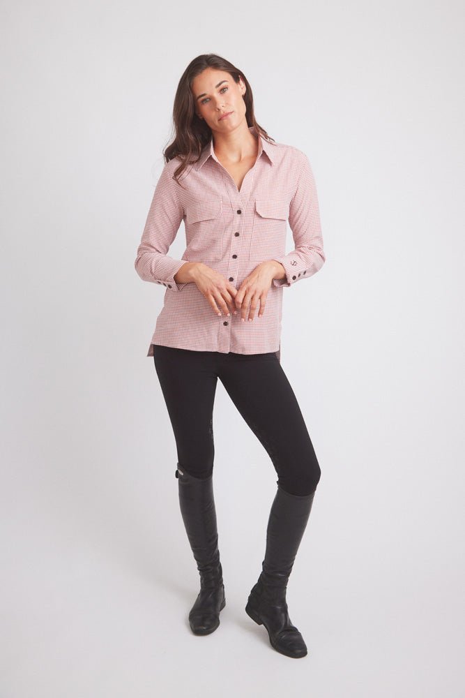 Solid Citizen Equestrian 'Jessica II' | Gingham Equestrian Button-Down Shirt | Cinnamon - Equiluxe Tack