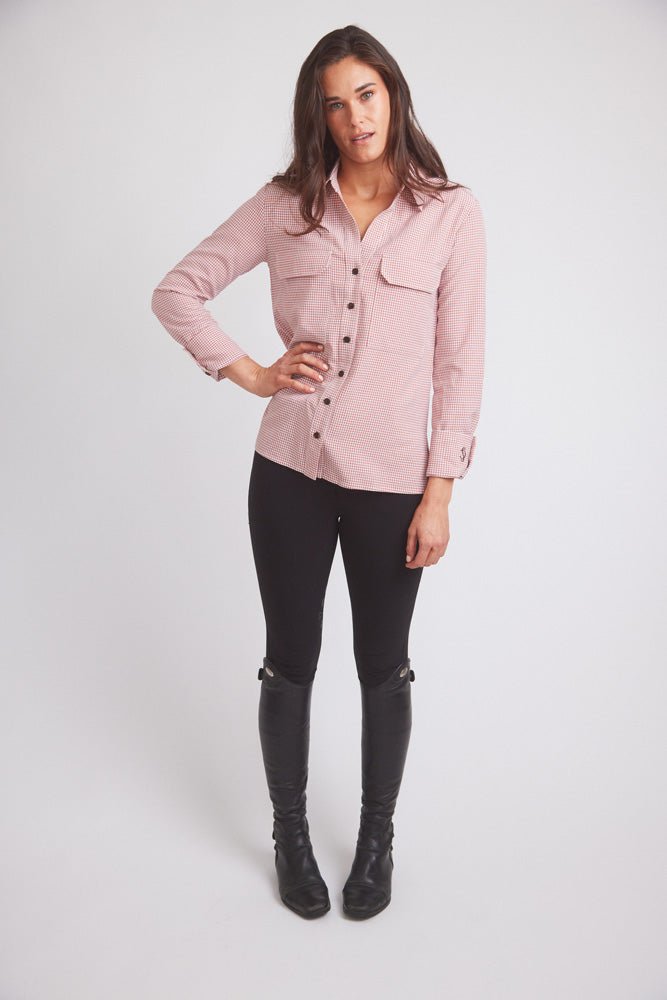 Solid Citizen Equestrian 'Jessica II' | Gingham Equestrian Button-Down Shirt | Cinnamon - Equiluxe Tack