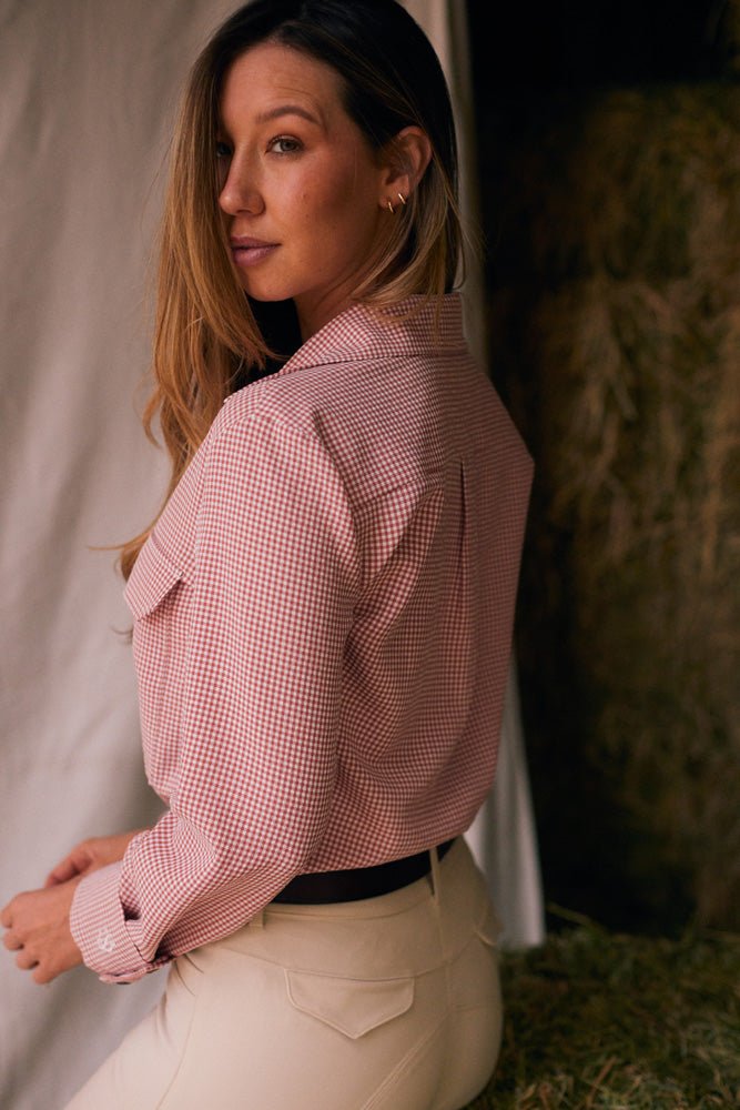 Solid Citizen Equestrian 'Jessica II' | Gingham Equestrian Button-Down Shirt | Cinnamon - Equiluxe Tack