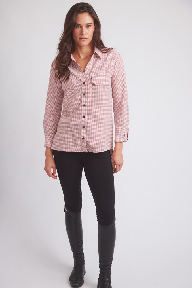 Solid Citizen Equestrian 'Jessica II' | Gingham Equestrian Button-Down Shirt | Cinnamon - Equiluxe Tack