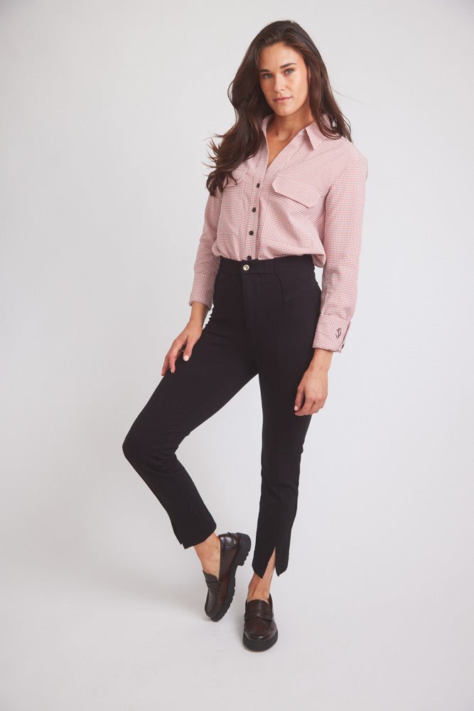 Solid Citizen Equestrian 'Jessica II' | Gingham Equestrian Button-Down Shirt | Cinnamon - Equiluxe Tack