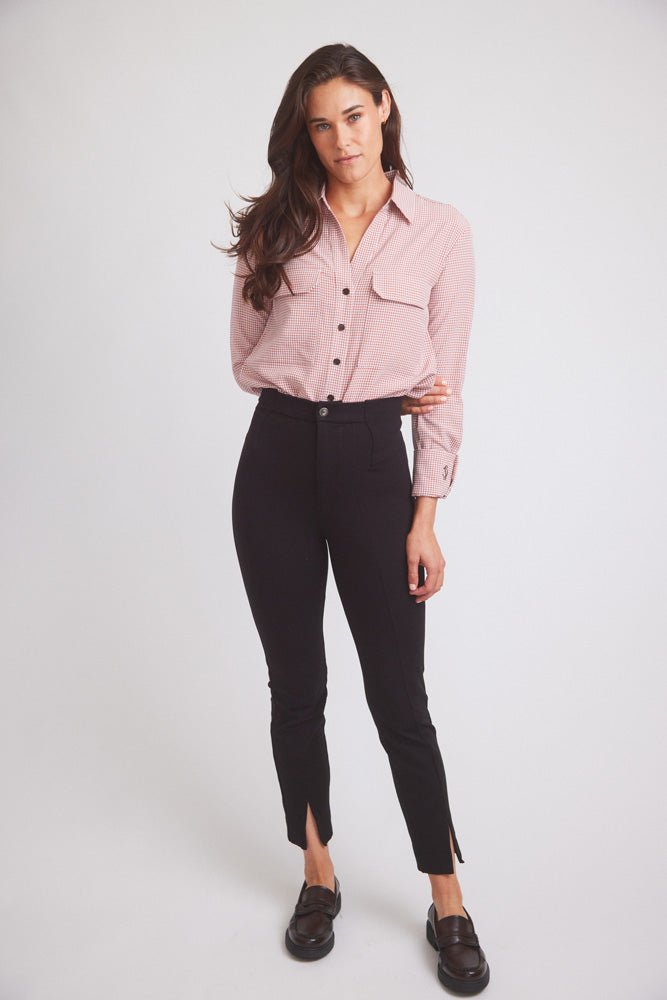 Solid Citizen Equestrian 'Jessica II' | Gingham Equestrian Button-Down Shirt | Cinnamon - Equiluxe Tack