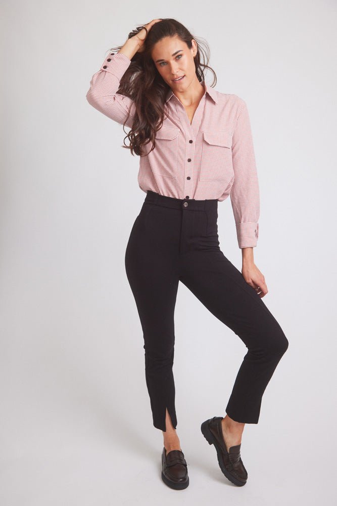 Solid Citizen Equestrian 'Jessica II' | Gingham Equestrian Button-Down Shirt | Cinnamon - Equiluxe Tack
