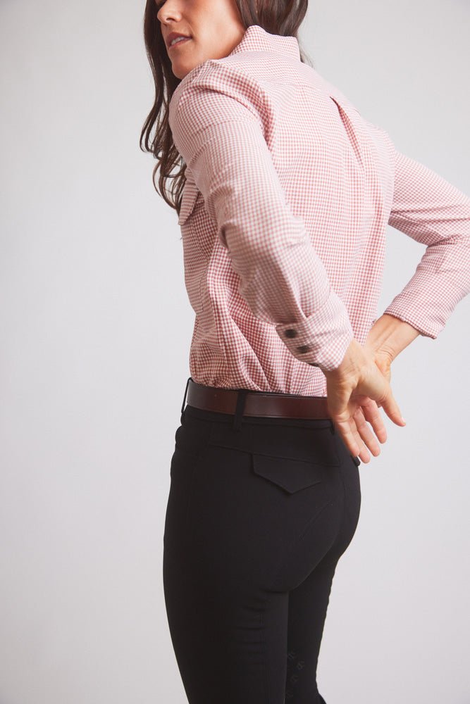 Solid Citizen Equestrian 'Jessica II' | Gingham Equestrian Button-Down Shirt | Cinnamon - Equiluxe Tack