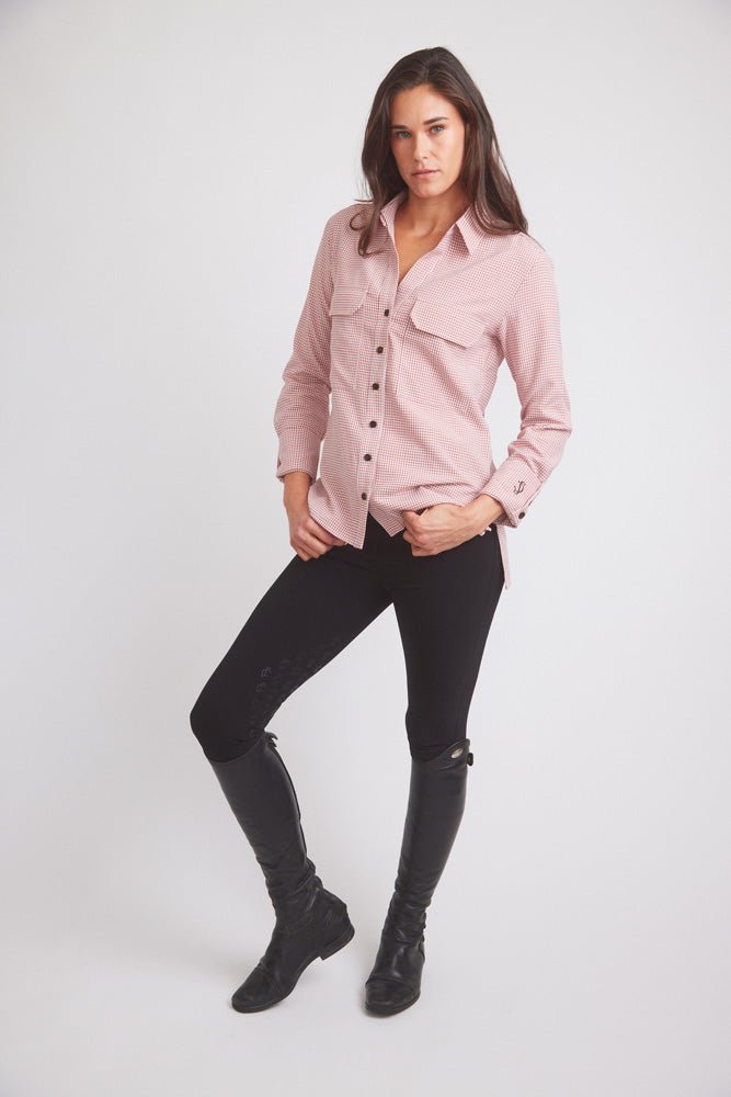 Solid Citizen Equestrian 'Jessica II' | Gingham Equestrian Button-Down Shirt | Cinnamon - Equiluxe Tack