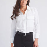 Solid Citizen Equestrian 'Jessica' | Seersucker Equestrian Button-Down Shirt | Ivory - Equiluxe Tack