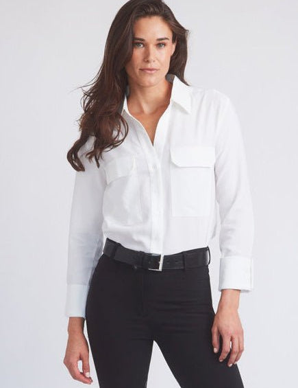 Solid Citizen Equestrian 'Jessica' | Seersucker Equestrian Button-Down Shirt | Ivory - Equiluxe Tack