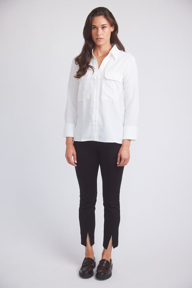 Solid Citizen Equestrian 'Jessica' | Seersucker Equestrian Button-Down Shirt | Ivory - Equiluxe Tack
