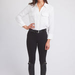 Solid Citizen Equestrian 'Jessica' | Seersucker Equestrian Button-Down Shirt | Ivory - Equiluxe Tack