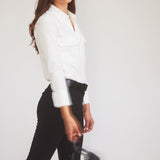 Solid Citizen Equestrian 'Jessica' | Seersucker Equestrian Button-Down Shirt | Ivory - Equiluxe Tack