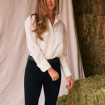 Solid Citizen Equestrian 'Jessica' | Seersucker Equestrian Button-Down Shirt | Ivory - Equiluxe Tack