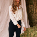 Solid Citizen Equestrian 'Jessica' | Seersucker Equestrian Button-Down Shirt | Ivory - Equiluxe Tack