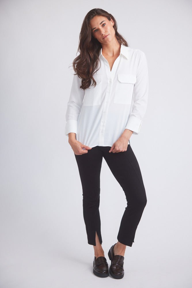 Solid Citizen Equestrian 'Jessica' | Seersucker Equestrian Button-Down Shirt | Ivory - Equiluxe Tack