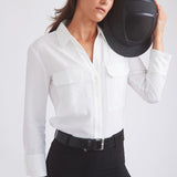 Solid Citizen Equestrian 'Jessica' | Seersucker Equestrian Button-Down Shirt | Ivory - Equiluxe Tack