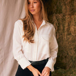 Solid Citizen Equestrian 'Jessica' | Seersucker Equestrian Button-Down Shirt | Ivory - Equiluxe Tack