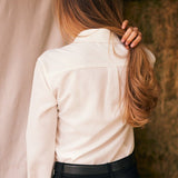 Solid Citizen Equestrian 'Jessica' | Seersucker Equestrian Button-Down Shirt | Ivory - Equiluxe Tack