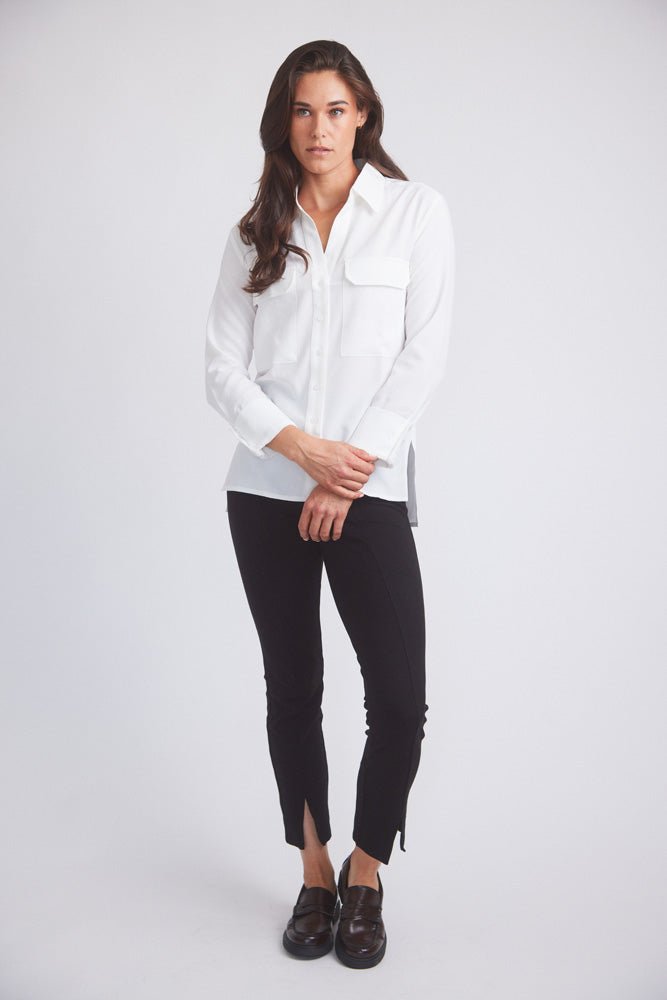 Solid Citizen Equestrian 'Jessica' | Seersucker Equestrian Button-Down Shirt | Ivory - Equiluxe Tack