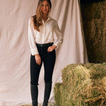 Solid Citizen Equestrian 'Jessica' | Seersucker Equestrian Button-Down Shirt | Ivory - Equiluxe Tack