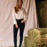 Solid Citizen Equestrian 'Jessica' | Seersucker Equestrian Button-Down Shirt | Ivory - Equiluxe Tack