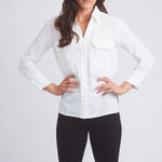 Solid Citizen Equestrian 'Jessica' | Seersucker Equestrian Button-Down Shirt | Ivory - Equiluxe Tack