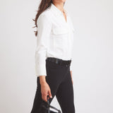 Solid Citizen Equestrian 'Jessica' | Seersucker Equestrian Button-Down Shirt | Ivory - Equiluxe Tack