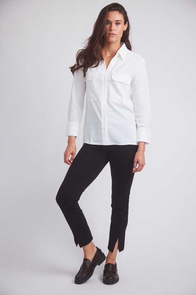 Solid Citizen Equestrian 'Jessica' | Seersucker Equestrian Button-Down Shirt | Ivory - Equiluxe Tack