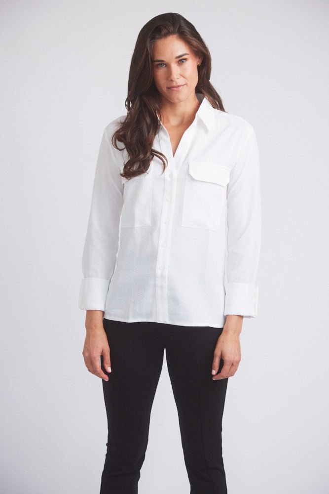 Solid Citizen Equestrian 'Jessica' | Seersucker Equestrian Button-Down Shirt | Ivory - Equiluxe Tack