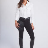 Solid Citizen Equestrian 'Jessica' | Seersucker Equestrian Button-Down Shirt | Ivory - Equiluxe Tack