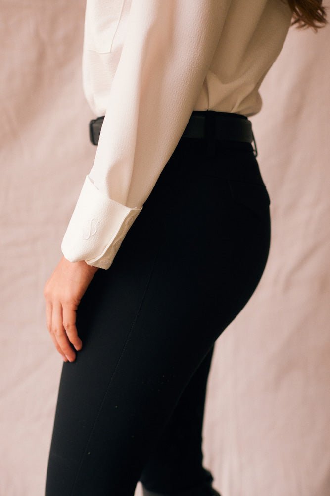 Solid Citizen Equestrian 'Jessica' | Seersucker Equestrian Button-Down Shirt | Ivory - Equiluxe Tack